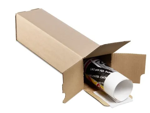 Verzendkoker Vierkant Performance 105x430x105mm Bruin 10 Stuks