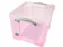 Opbergdoos 35 Liter Roze Transparant
