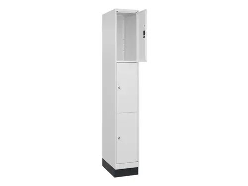 lockerkast,HxBxD 1950x300x500mm,1x3vakken,vak B 300mm,cil.-slot,sokkel