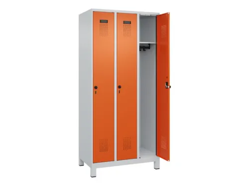 locker,HxBxD 1950x900x500mm,3vak,vak B 300mm,draaigrendel,voeten