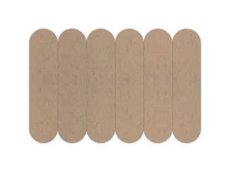 Akoestische PET-vilt ovale stroken beige 30x120cm 6 stuks - 1