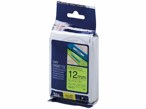 Lettertape Brother Tze-c31 Fluorescerend 12 Mm Geel/Zwart