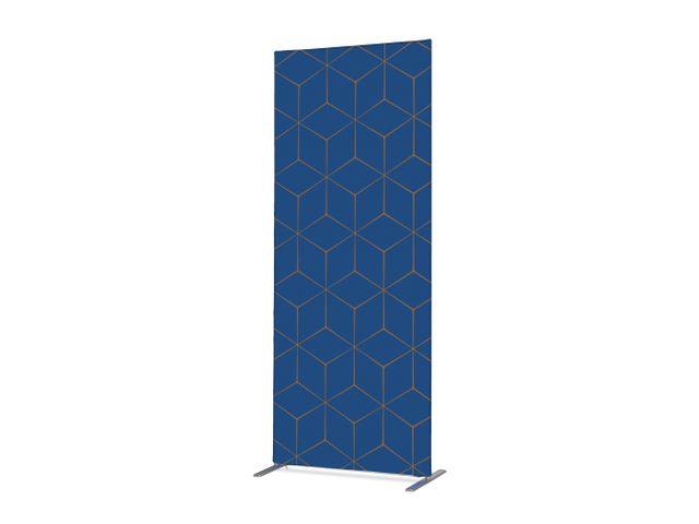 Scheidingswand Textiel Deco 85x200cm Hexagon Blauw Bruin