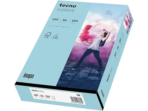 Inapa Tecno colors Gekleurd papier A4 Midden blauw 160 gram 250vel