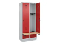 locker met bank,HxBxD 1950x800x815mm,2vak,vak B 400mm,draaigrendel