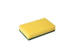 Wecoline Schuurspons Geel met groen vlies 14x10x3cm