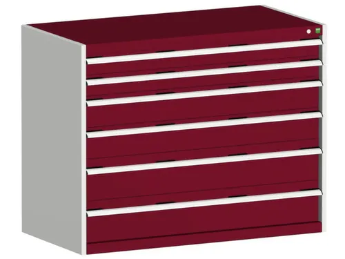 ladekast 1000x1300x650mm 6laden zware lasten RAL7035 front RAL3004