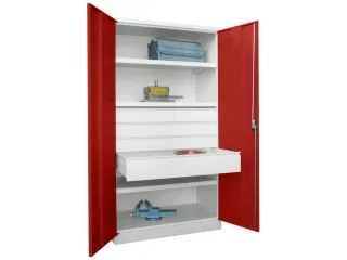 systeemkast,HxBxD 1950x1040x630mm,3xStalen bodem,RAL7035,front RAL3000 - 2