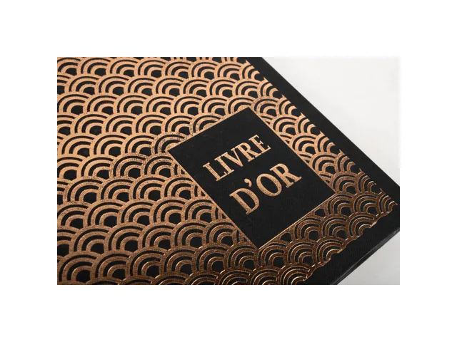 Livre d'or 140 pages tranche or - Format 21x19cm - PALMYRE - Noir arc