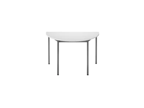 Tafel Halfrond 120x60 Cm Frame Antraciet Blad Lichtgrijs