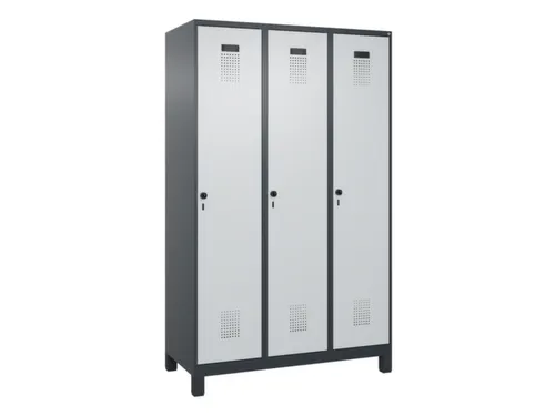 locker,HxBxD 1950x1200x500mm,3vak,vak B 400mm,draaigrendel,voeten