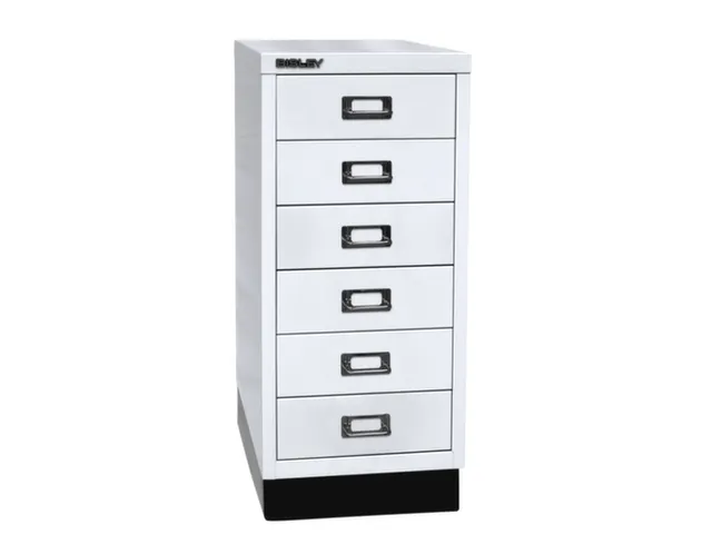 kantoor-ladekast HxBxD 670x279x380mm 6 laden romp verkeerswit staal