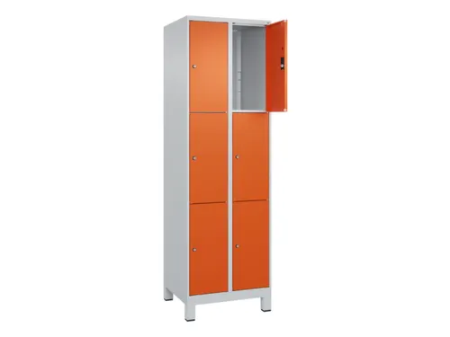 lockerkast,HxBxD 1950x600x500mm,2x3vakken,vak B 300mm,cil.-slot,voeten