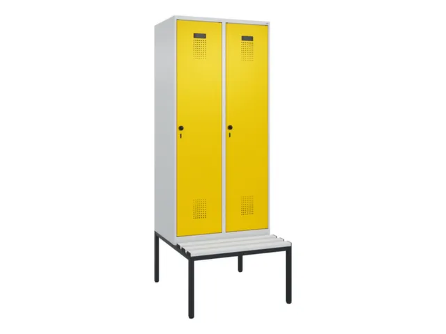locker met bank,voor scheiding van kleding,HxBxD 2120x800x815mm,2vak
