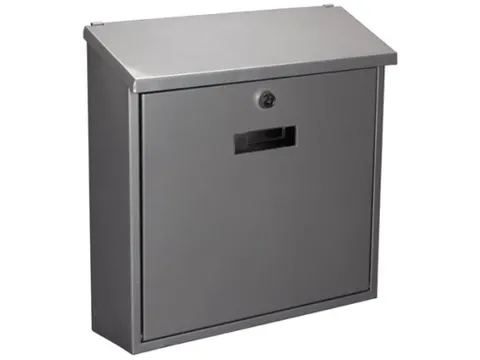 Brievenbus Monaco Zilver, naamplaatje, 2 sleutels, 36.8x36.5x10cm