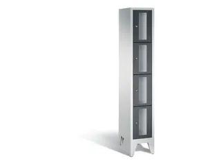 lockerkast 1850x320x500mm 1x4 vakken Cilinderslot Poten, RAL7021 - 2