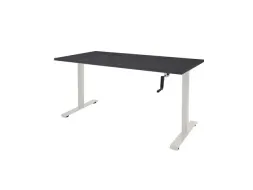 Dextro Slinger Bureau Zit-sta T-poot 160x80 Hout Zwart 25mm Wit