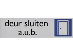 Infobord pictogram deur sluiten 165x44mm