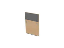 baliepaneel,v. bureau,aanbouw rechts,B 800mm,NE-esdoorn,BN8078-grijs