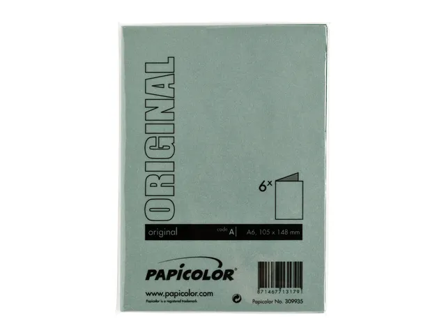Correspondentiekaart Papicolor dubbel 105x148mm dennengroen pak 6 st