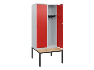 locker met bank,HxBxD 1950x800x815mm,2vak,vak B 400mm,cil.-slot - 2