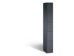 lockerkast,HxBxD 1950x240x480mm,1x5vakken,romp RAL7021,front RAL7021