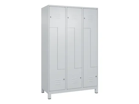 Z-garderobekast,HxBxD 1950x1200x500mm,vak B 200/400mm,cil.-slot,voeten