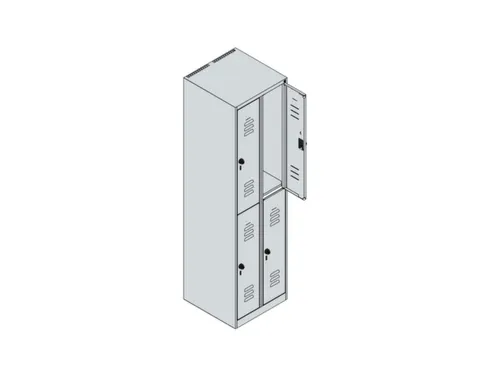 dubbeldekse locker,HxBxD 1850x500x500mm,2x2vak.,vak B 250mm