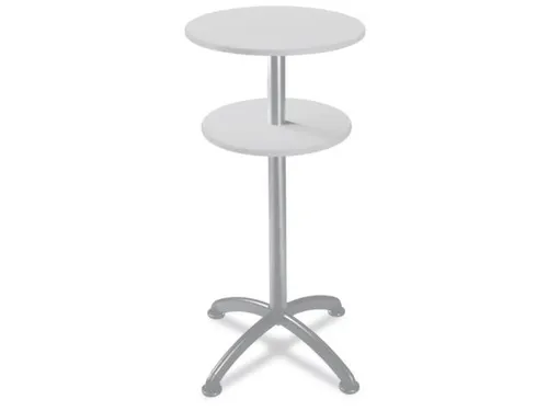 Statafel Stalen 4-Poots H 112cm Lichtgrijs Onderstel Alu Zilver