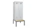 locker met bank,voor scheiding van kleding,HxBxD 2120x800x815mm,2vak