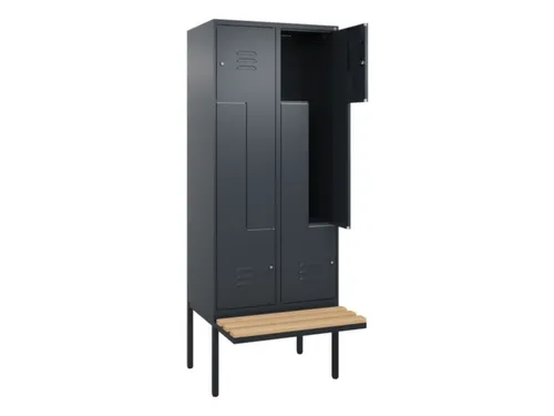 Z-garderobekast,HxBxD 2120x800x815mm,4vak,vak B 400mm,cil.-slot
