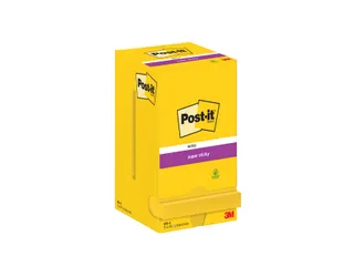 Memoblok Post-it 654 Super Sticky 76x76mm ultrageel 12 stuks - 1