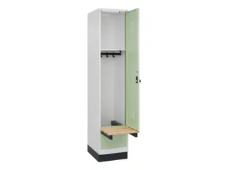 locker met bank,HxBxD 1950x400x815mm,1vak,vak B 400mm,draaigrendel - 1