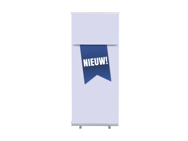 Roll-Banner 85x200 complete set met print "NIEUW" Blauw