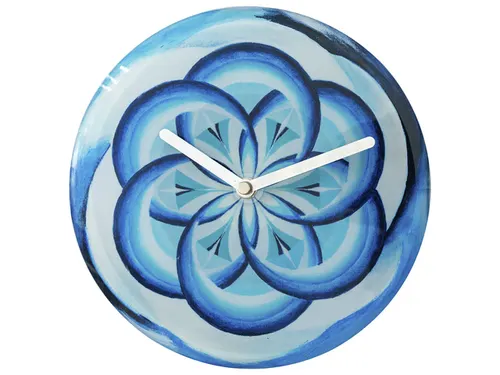 Tafelklok Nextime dia 20cm blauw glas Cosmo Blue Tafel
