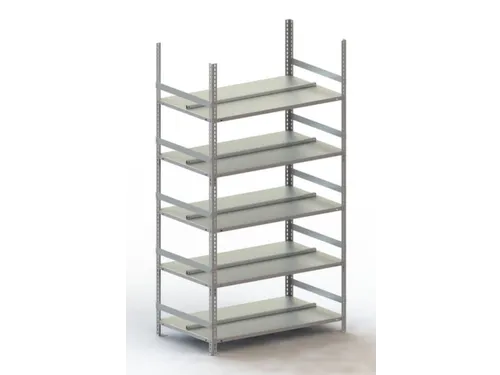 Schroefstelling Basisveld Ral7035 1850x1004x604mm 5legborden 80kg