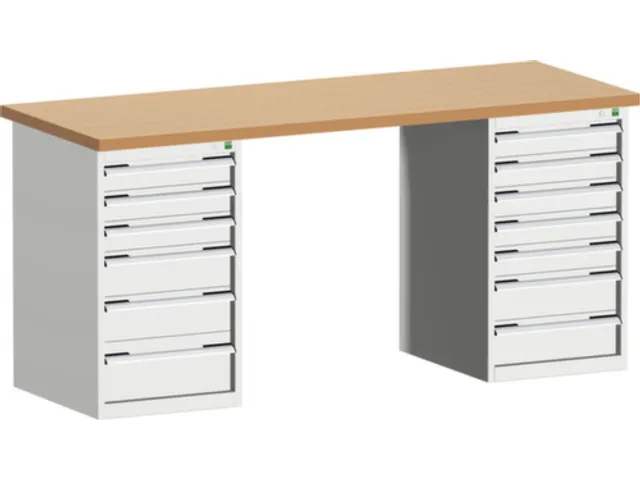 werkbank,HxBxD 940x2000x750mm,beukenblad,draagverm. 1500kg,2containers