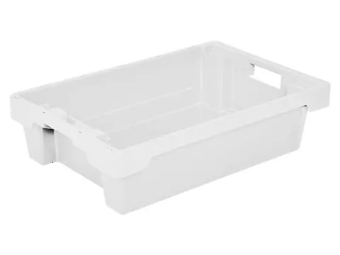 Euronorm Draaistapelbak 150x600x400mm Wanden/bodem Gesl. Wit 25l