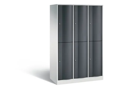 lockerkast cil.slot 1950x1150x540mm 3x2 vakken RAL7035 front RAL7021