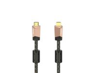 Premium HDMI-kabel met ethernet, conn. - conn., ferriet, metaal, 0,75