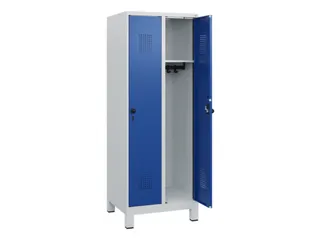 schoollocker,HxBxD 1630x600x500mm,2vak,vak B 300mm,draaigrendel,voeten - 1