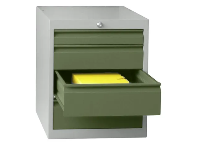 ladekast 600x500x600mm 4laden cilinderslot RAL7035 front RAL6011