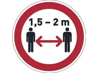 Verwijderbare vloersticker afstand houden - 1