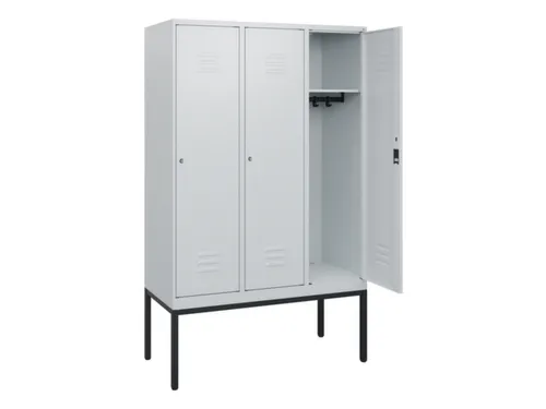 locker,HxBxD 1950x1200x500mm,3vak,vak B 400mm,cil.-slot,voetonderstel