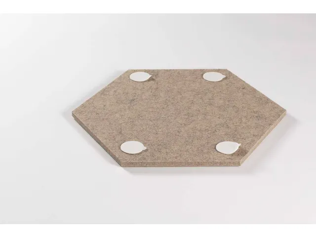 Akoestische PET-vilt Hexagon tegels beige 30x26cm 22 stuks