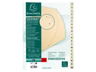Tabbladen karton 155 g 20 tabs A-Z ivoor - 7
