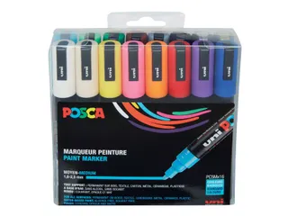 Verfstift Posca PC5M Medium Punt 1,8-2,5mm set à 16 kleuren - 2