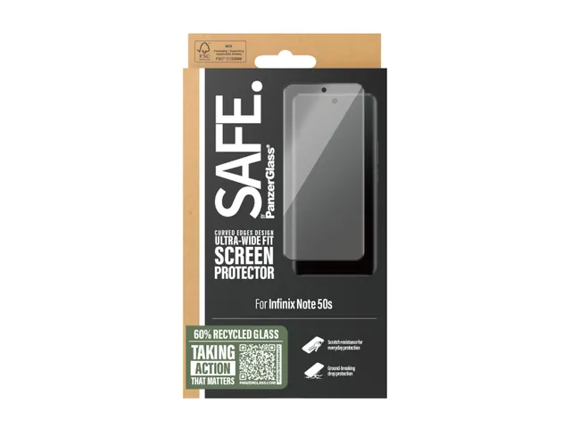 PanzerGlass SAFE. by Screen Protector w. Black Frame Infinix Note 5
