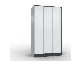 lockerkast 1950x1150x640mm 3x2 vakken romp RAL7021 front RAL7035 - 1