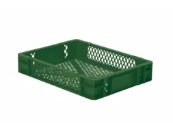 Euronorm-stapelbak 7l 75x400x300mm Wanden/bodem Opengewerkt Groen